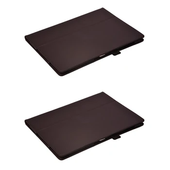 2X Skládací Folio Pouzdro Tab Cover Stand Pro Microsoft Surface 3 10.8 Inch Tablet PC, Hnědé