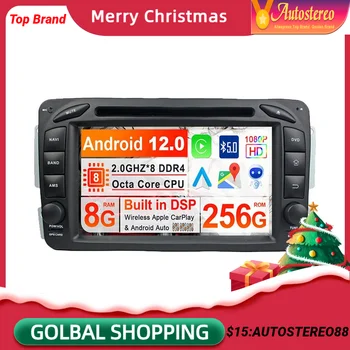 Android, 13 8G+256GB Auto DVD Přehrávač Multimediální Přehrávač, GPS Navigace Pro Benz W203/W209/W463/W168 Auto Rádio Stereo Hlavy jednotka DSP