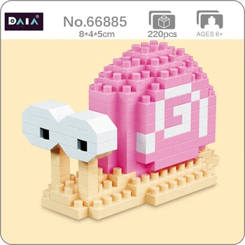 Daia 66885 Svět Zvířat Růžové Šnečí Ulity Měkkýšů Pet Doll Model DIY Mini Diamond Bloky, Cihly, Stavební Hračky pro Děti bez Krabice