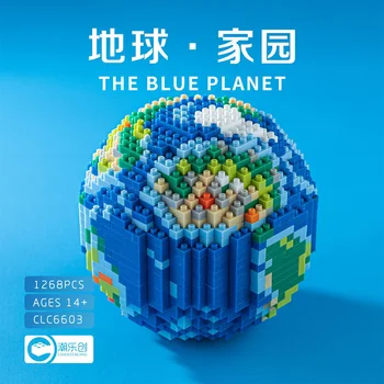 DIY Zeměkoule Model Mini Stavební Bloky Sestavit Na Zemi Cihla Puzzle Vzdělávání Hraček, Stolní Dekorace Pro Dítě Dárek