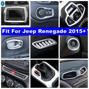 Interiér Vozu Výstražné Světlo Panel / Start Tlačítko Stop / Okno Zvedněte Kryt Panelu Obložení Příslušenství Pro Jeep Renegade 2015 - 2023