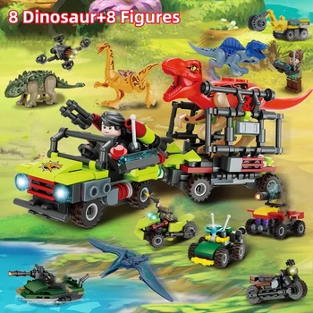 Jurassic Dinosaur Stavební Bloky Prehistorické Planetě Jurassic Věku Cihly Kompatibilní Legodinosaur Hračky pro Děti Dárky