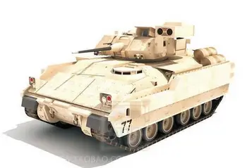 M2A2 Bradley Infantry Tank 3D Papírový Model DIY Vůz Vojenské Série Hraček