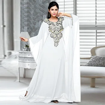 Muslimské Šaty Etnické Funkce Výšivky Patchwork Módní Vintage Šaty Dámské jednobarevné Ležérní Volné Dlouhý Rukáv Šaty