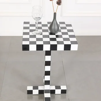Nordic Designer Šachovnice Moderní Malé Square Stolní Světlo Luxusní Domova Pohovka Stolek Obývací Pokoj Šachový Stolek Nový
