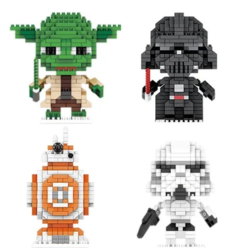 Nové Příjezdy Kreativní Hračky Miniaturní Stavební Bloky, 118-121 Planety Série Black Samurai Yoda Montované Hračky