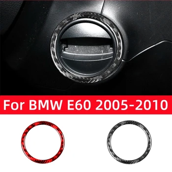 Pro BMW 5 Série E60 2004-2010 Příslušenství Uhlíkové Vlákno Interiéru Vozu tlačítko Start Spínač Zapalování Dekorativní Kroužek Kryt Samolepky