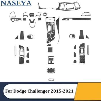 Pro Dodge Challenger 2015 2016 2017 2018 2019 2020 2021 Carbon Fiber Černé Samolepky Na Auto, Dekorativní Doplňky Interiéru