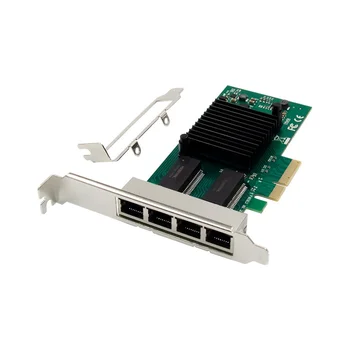 Quad-Port PCI-E Gigabit Síťové Karty PCI-E X1 I350-T4 RJ45 Server Síťová Karta Desktop Měkké Router Gigabit Síťové Karty
