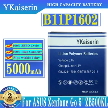 YKaiserin 5000mAh B11P1602 Baterie Pro ASUS Zenfone Go 5 ZB500KL X00AD X00ADC X00ADA Telefon Poslední Výrobní Baterie